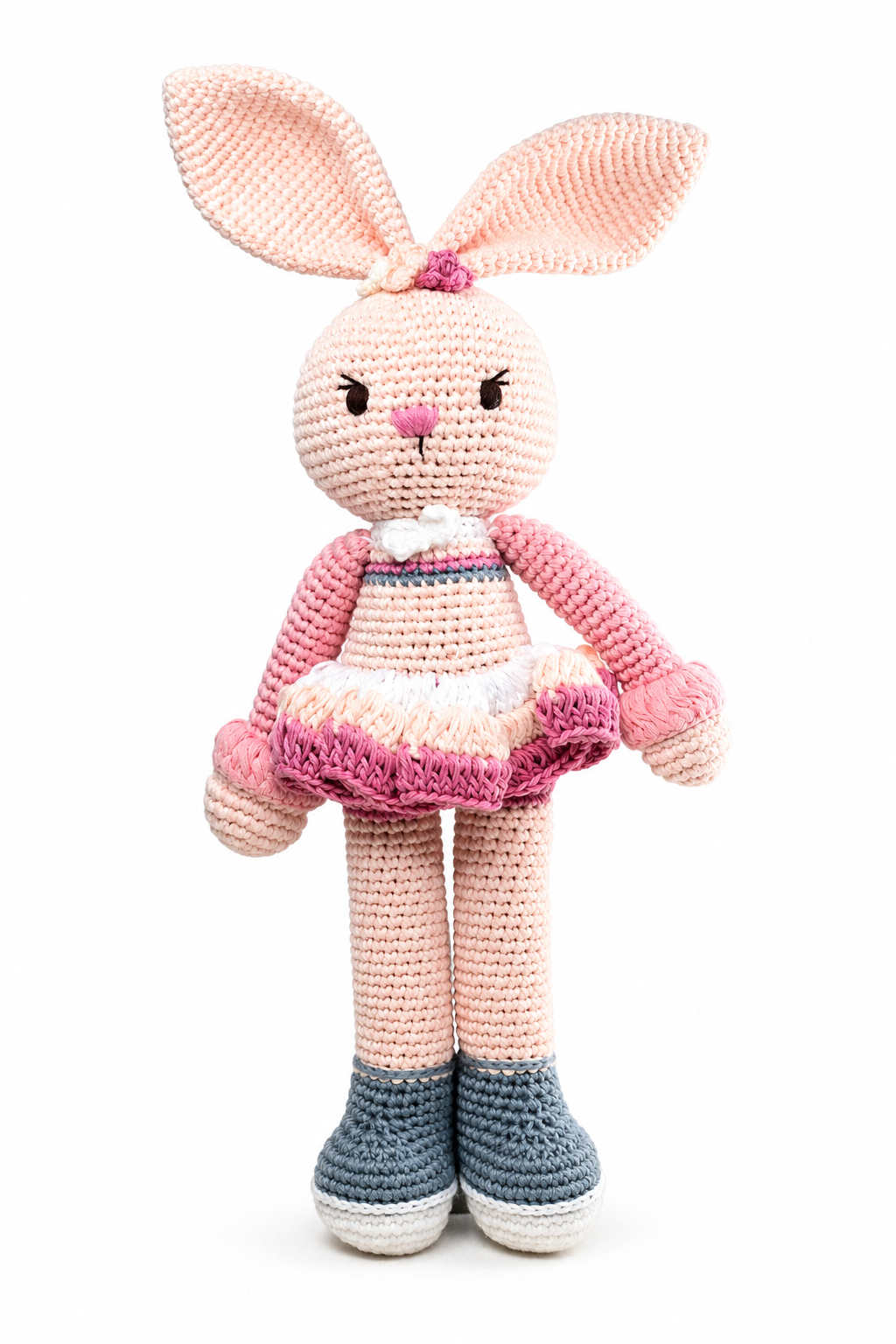 Handmade crochet baby toy, 100% cotton exterior